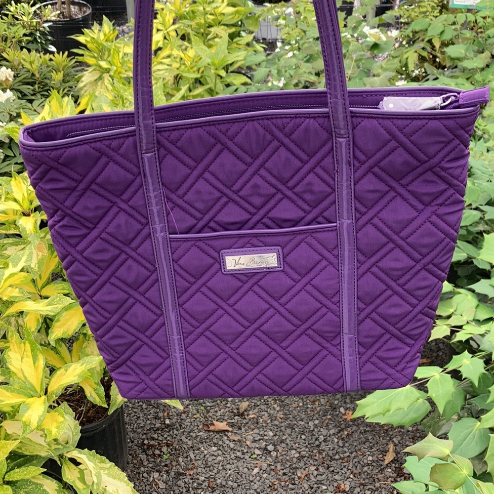 Vera Bradley purple quilted tote
